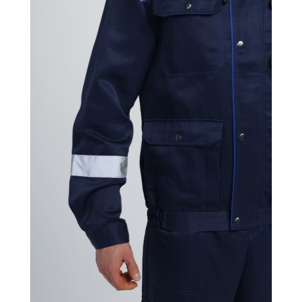 Костюм Нейч-2 СОП с капюшоном (тк.Смесовая,210) п/к, т.синий/васильковый