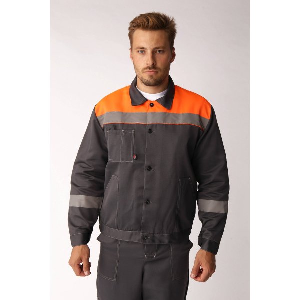 Костюм Лигор-2 СОП (тк.Смесовая,210) п/к, т.серый/оранжевый