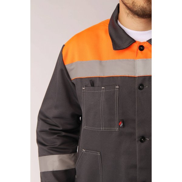 Костюм Лигор-2 СОП (тк.Смесовая,210) п/к, т.серый/оранжевый