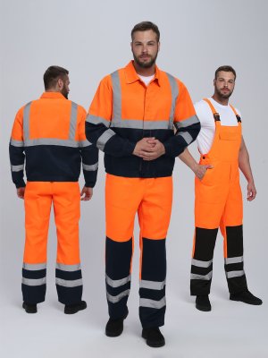 Костюм сигнальный Ярксион-2 СОП (тк.Смесовая,210) п/к, оранжевый/т.синий