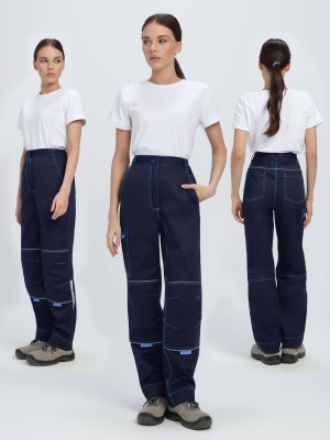 Брюки женские ProfLineSpecialist (тк.Смесовая,240), т.синий/васильковый