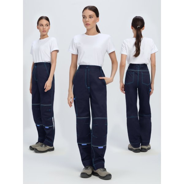 Брюки женские ProfLineSpecialist (тк.Смесовая,240), т.синий/васильковый