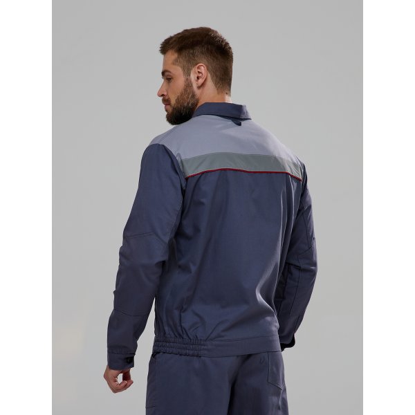 Костюм Флофт-2 СОП (тк.Саржа,250) п/к, т.серый/св.серый/красный