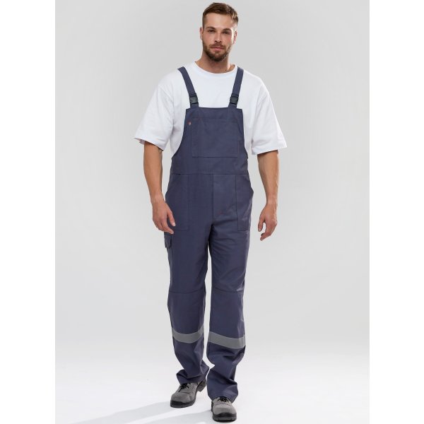 Костюм Флофт-2 СОП (тк.Саржа,250) п/к, т.серый/св.серый/красный