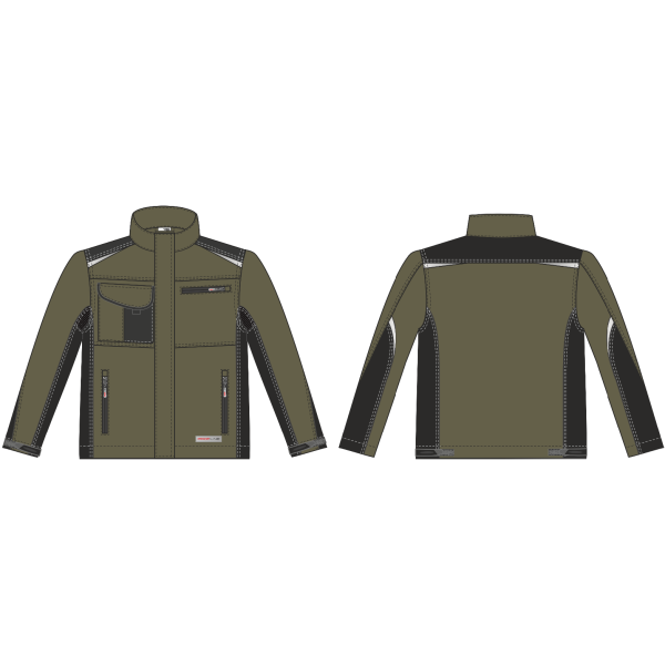 Куртка ProfLineLeader (тк.Хлопок/Спандекс,260), хаки/черный