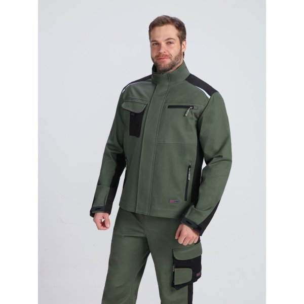 Куртка ProfLineLeader (тк.Хлопок/Спандекс,260), хаки/черный