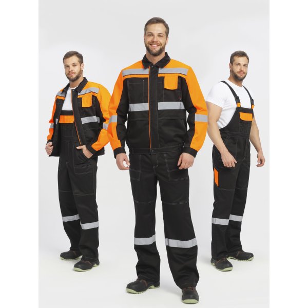 Костюм Виват-2 Премиум CH МВО (тк.Смесовая,240) п/к, черный/оранжевый