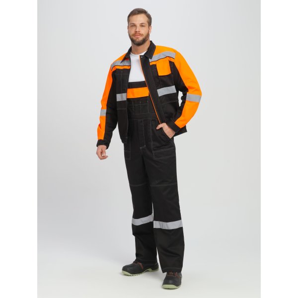 Костюм Виват-2 Премиум CH МВО (тк.Смесовая,240) п/к, черный/оранжевый
