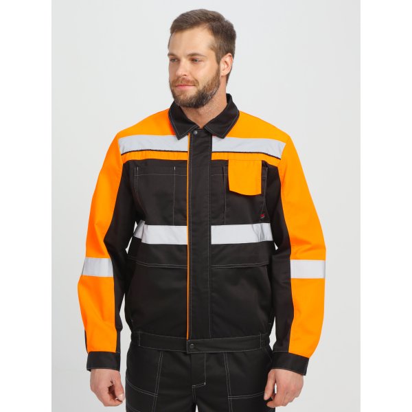 Костюм Виват-2 Премиум CH МВО (тк.Смесовая,240) п/к, черный/оранжевый