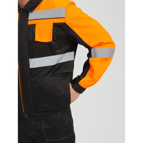 Костюм Виват-2 Премиум CH МВО (тк.Смесовая,240) п/к, черный/оранжевый