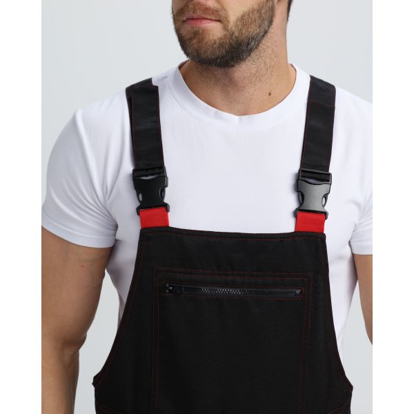 Костюм Нейч-2 СОП с капюшоном (тк.Смесовая,210) п/к, черный/красный