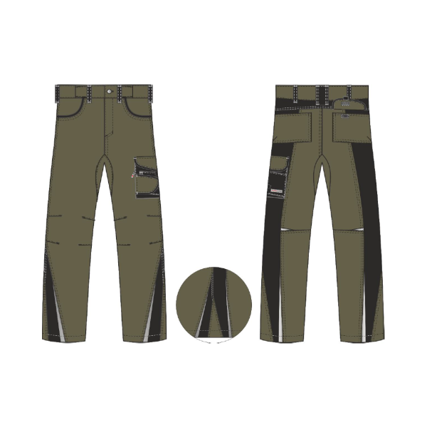 Брюки ProfLineLeader (тк.Хлопок/Спандекс,260), хаки/черный