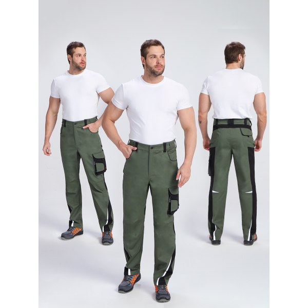 Брюки ProfLineLeader (тк.Хлопок/Спандекс,260), хаки/черный