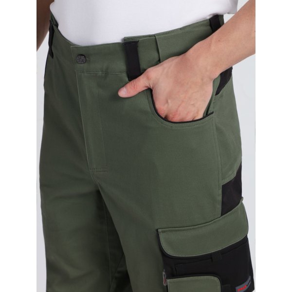 Брюки ProfLineLeader (тк.Хлопок/Спандекс,260), хаки/черный