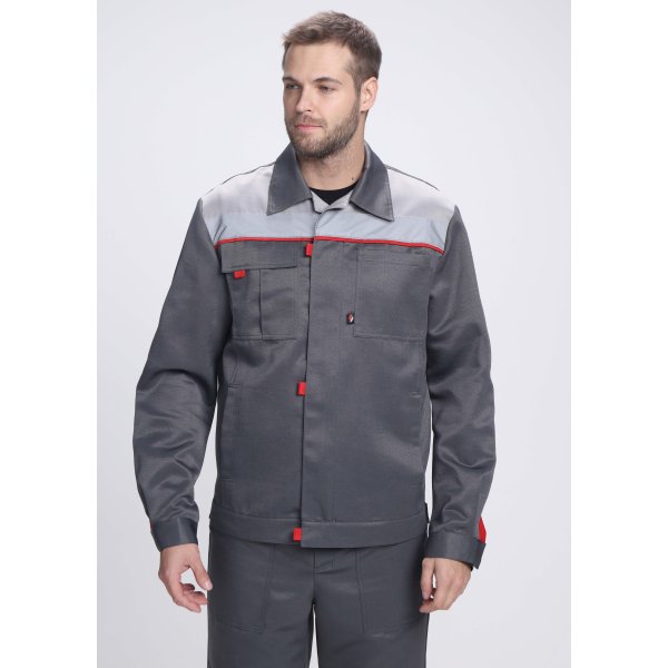 Костюм Фаворит-2 СОП усиленный IMP (тк.Смесовая,210) п/к, т.серый/серый/красный