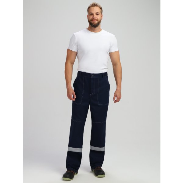 Костюм Лигор-1 СОП (тк.Саржа,250) брюки, т.синий/васильковый