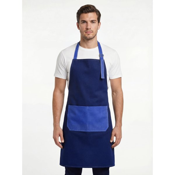 Фартук с грудкой Модеринт (тк.Смесовая,210), т.синий/васильковый