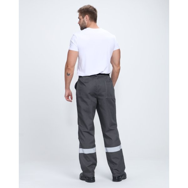 Костюм Флофт-1 Премиум СОП У. (тк.Смесовая,240) брюки, т.серый/серый/красный