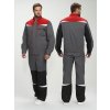 Костюм Строй-1 CH МВО (тк.Смесовая,280) брюки, т.серый/красный/черный