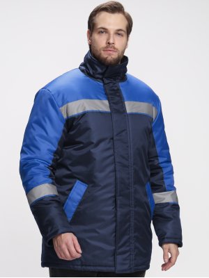 Куртка зимняя Стандарт (тк.Оксфорд), т.синий/васильковый