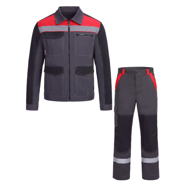 Костюм ProfLineBase-1 (тк.Твил,210) брюки, т.серый/черный/красный