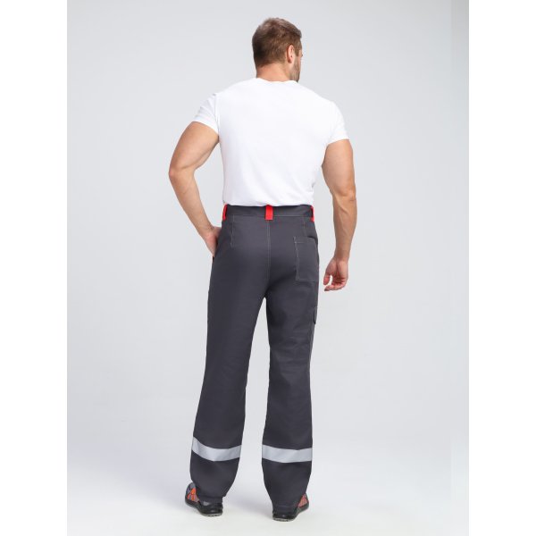 Костюм ProfLineBase-1 (тк.Твил,210) брюки, т.серый/черный/красный