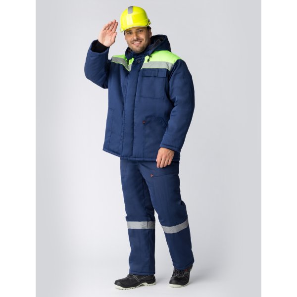 Куртка зимняя Экспертный-Люкс NEW (тк.Смесовая,210), т.синий/лимонный