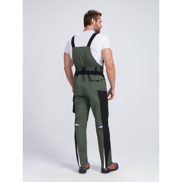 Полукомбинезон ProfLineLeader (тк.Хлопок/Спандекс,260), хаки/черный