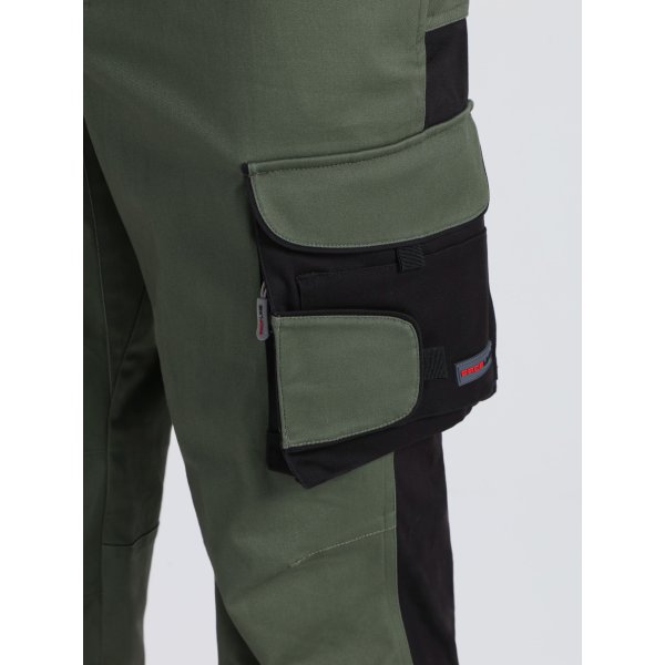 Полукомбинезон ProfLineLeader (тк.Хлопок/Спандекс,260), хаки/черный