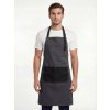 Фартук с грудкой Модеринт (тк.Смесовая,210), серый/черный