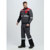 Костюм Вивантек-1 СОП У. (тк.Смесовая, 240) брюки, т.серый/черный/красный