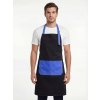 Фартук с грудкой Модеринт (тк.Смесовая,210), черный/васильковый