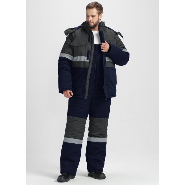 Костюм зимний Нордхард-2 СОП У. (тк.Смесовая,240) п/к, т.синий/серый