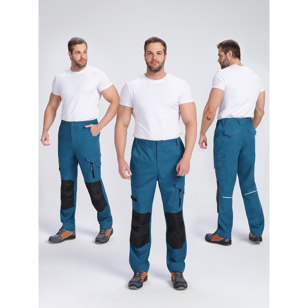 Брюки ProfLineSpecialist (тк.РипСтоп,240), циан/черный