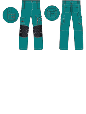 Брюки ProfLineSpecialist (тк.РипСтоп,240), циан/черный