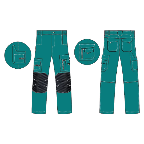 Брюки ProfLineSpecialist (тк.РипСтоп,240), циан/черный