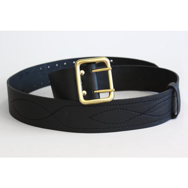 Ремень с анодированной пряжкой непрошивной (офицерский), черный