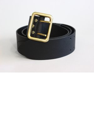 Ремень с анодированной пряжкой непрошивной (офицерский), черный